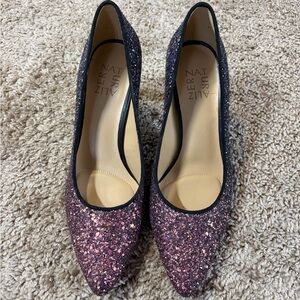 Naturalizer Women's Sparkling Heels - Purple Glitter Size 8.5